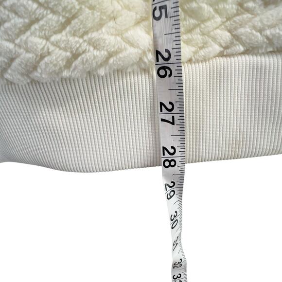 T by Talbots Fleece Jacket Womens 1X Cream Quilted Zip Up Modern Classic Cozy - Picture 10 of 13